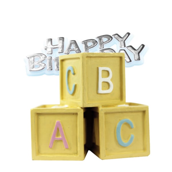 Creative Party Baby Blocks & Motto Cake Topper One Size Multico Multicoloured One Size