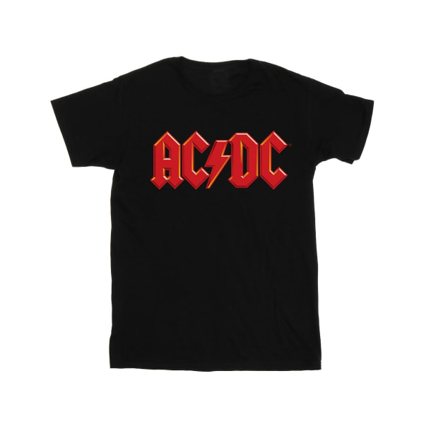 ACDC Girls Röd Logotyp bomull T-shirt 5-6 år Svart Black 5-6 Years
