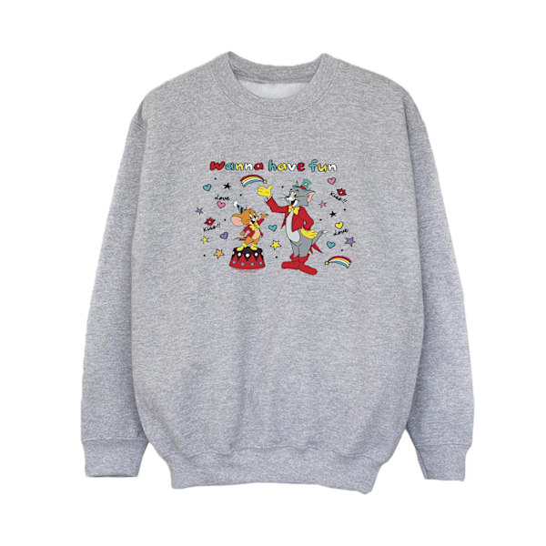 Tom And Jerry Boys Wanna Have Fun Sweatshirt 9-11 År Sport Sports Grey 9-11 Years