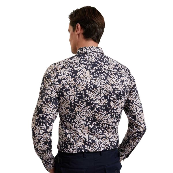 Ted Baker Herrskjorta med bladmönster L Marinblå Navy L