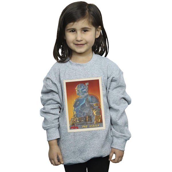 Star Wars Girls The Mandalorian Paz Vizla Card Sweatshirt 9-11 Sports Grey 9-11 Years