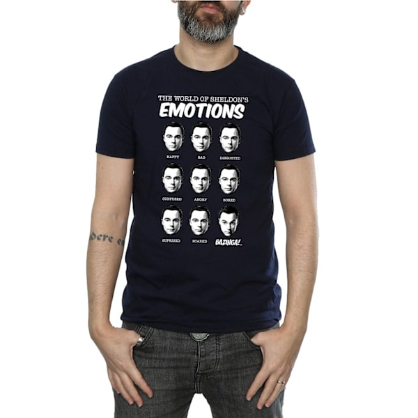 The Big Bang Theory Herr Emotioner Sheldon Bomull T-shirt 3XL Marinblå Navy Blue 3XL