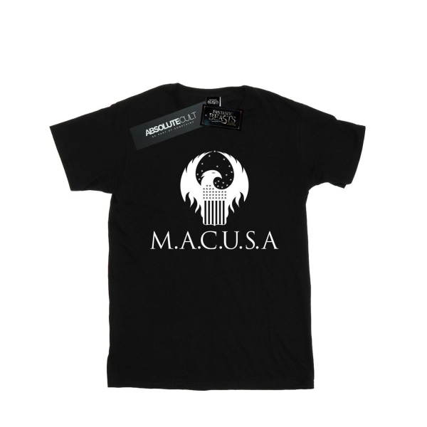 Fantastic Beasts Girls MACUSA Logotyp bomull T-shirt 7-8 år Bla Black 7-8 Years