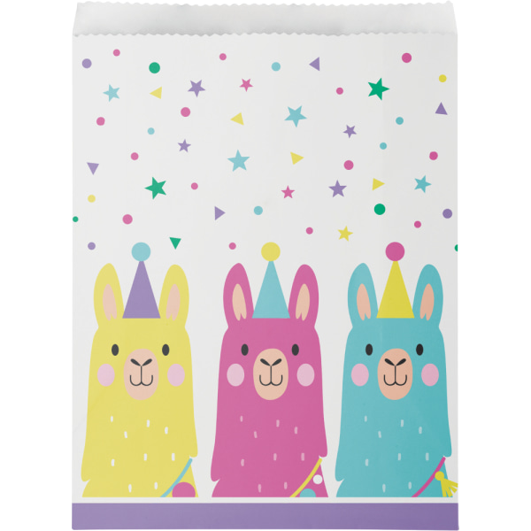 Creative Party Llama Paper Treat Bag (10-pack) One Size Whit White/Multicoloured One Size