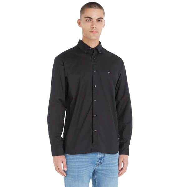 Tommy Hilfiger Core Flex Poplin Skjorta Herr L Svart Black L