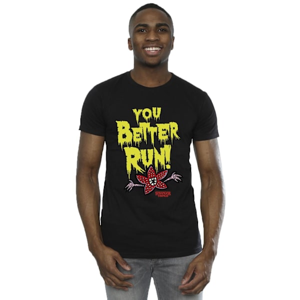 Netflix Stranger Things You Better Run T-shirt 4XL Svart Black 4XL