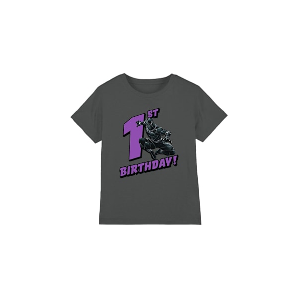 Black Panther Barn/Barn 1-årsdag T-shirt 7-8 år Cha Charcoal 7-8 Years