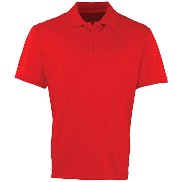 Premier Mens Coolchecker Pique Kortärmad Poloskjorta L Röd Red L