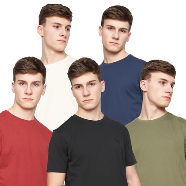 Bewley & Ritch Bonucci T-shirt för män (5-pack) M Vit/Blå/Svart/Röd/Grön White/Blue/Black/Red/Green M