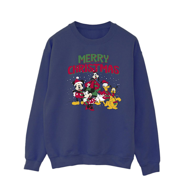 Disney Herr Mickey Mouse God Jul Sweatshirt med figurer Navy Blue L