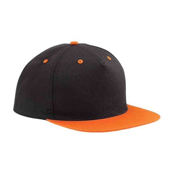 Beechfield Contrast 5 Panel Snapback Cap One Size Svart/Orange Black/Orange One Size