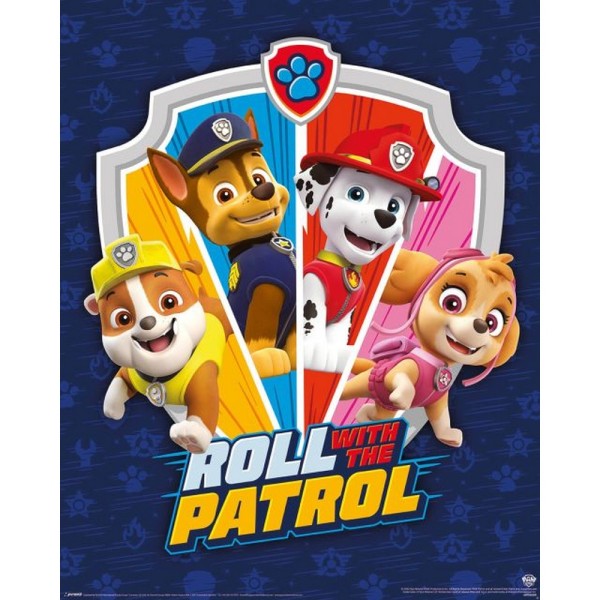Paw Patrol Character Poster 50cm x 40cm Blå/Röd/Gul Blue/Red/Yellow 50cm x 40cm