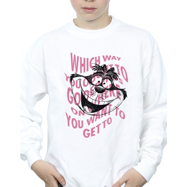 Disney Boys Alice In Wonderland Chesire Cat Sweatshirt 9-11 Ja White 9-11 Years