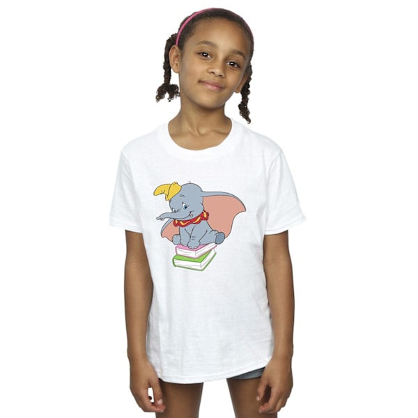 Disney Girls Dumbo Sitting On Books Bomull T-Shirt 5-6 År Wh White 5-6 Years
