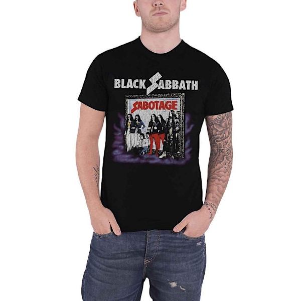 Black Sabbath Unisex Adult Sabotage Vintage T-Shirt S Svart Black S