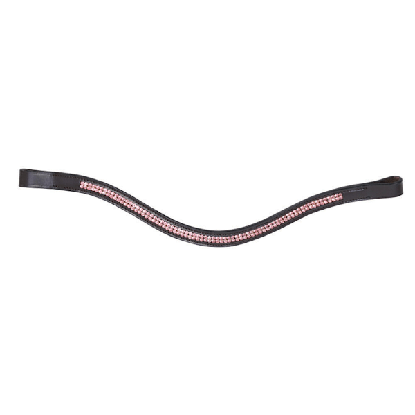 Hy Rosciano Läder Häst Pannband Cob Svart/Roséguld Black/Rose Gold Cob