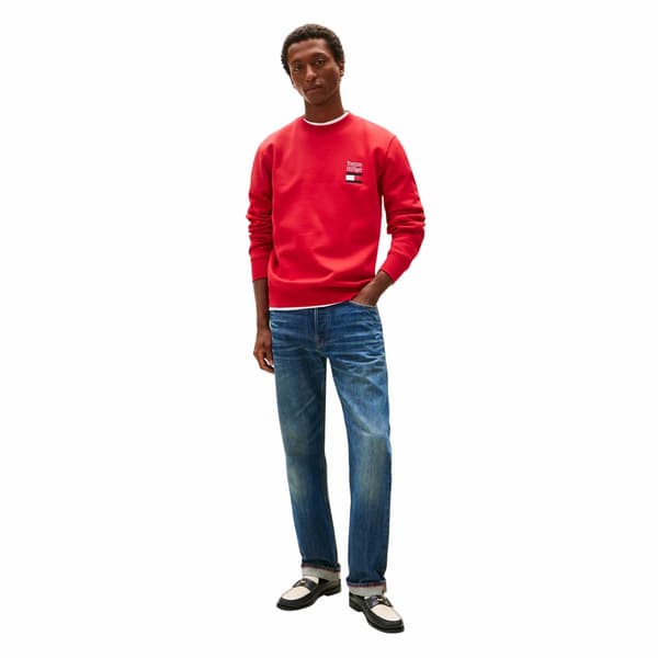 Tommy Hilfiger Herr Tröja med broderad logotyp M Röd Red M
