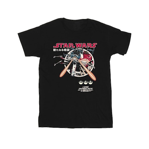 Star Wars Girls Classic Luke Manga Bomull T-shirt 9-11 år Svart Black 9-11 Years