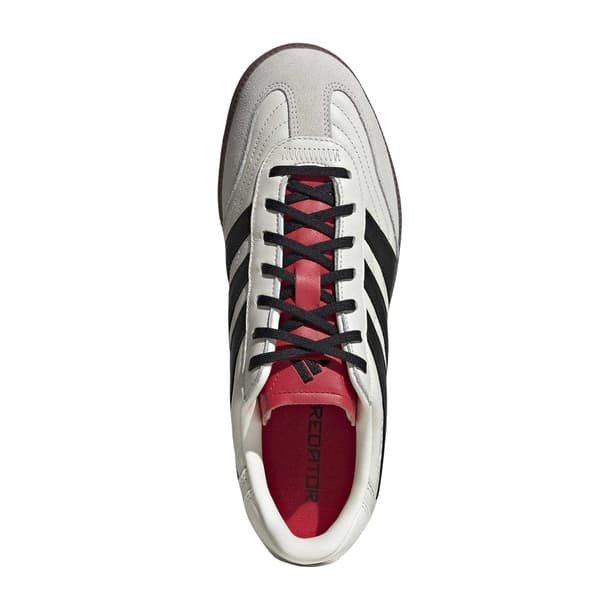 Adidas Herr Predator-stil Randdetalj Läder Futsal Tra White/Black/Ruby 6 UK