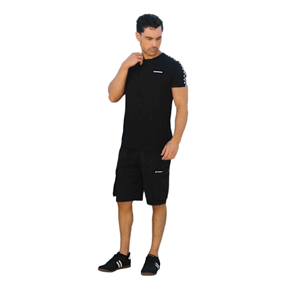 Lambretta Herr T-shirt Tvåfärgad med Tejp XXL Svart Black XXL