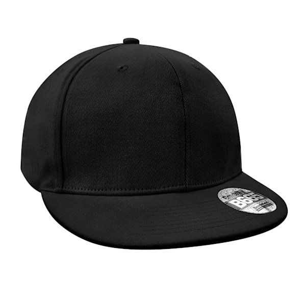 Beechfield Unisex Pro Stretch Flat Peak Cap - Svart, One Size Black One Size