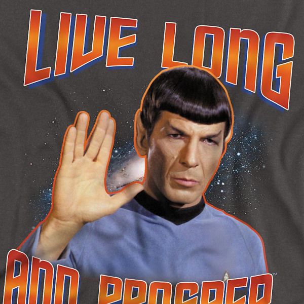 Star Trek: The Original Series Unisex Vuxen Live Long and Prosp Charcoal XL