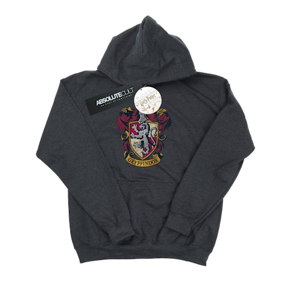 Harry Potter Pojkar Gryffindor Distressed Crest Hoodie 12-13 År Dark Heather 12-13 Years