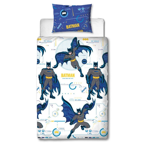 Batman Tech Påslakan Set Dubbel Vit/Blå/Gul White/Blue/Yellow Double