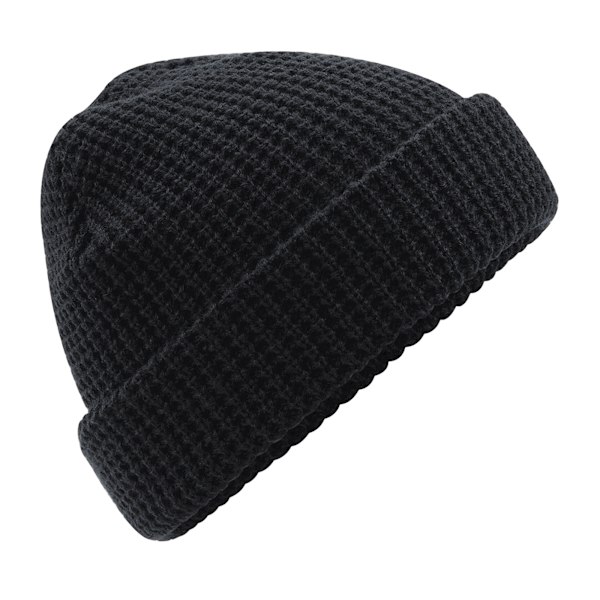 Beechfield Classic Waffle Knitted Beanie One Size Black Black One Size
