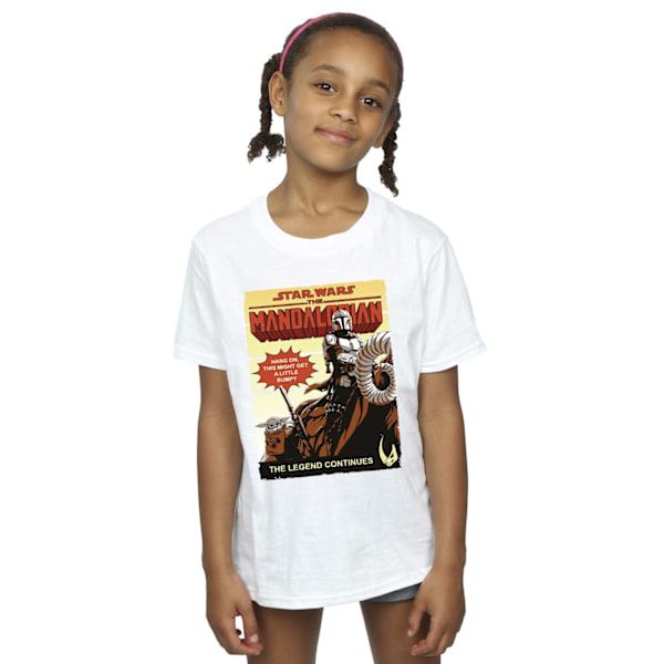 Star Wars The Mandalorian Girls Bumpy Ride Bomull T-shirt 7-8 år White 7-8 Years