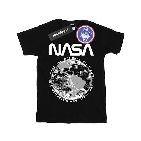 NASA Dam/Damer Planet Earth Bomull Boyfriend T-Shirt XXL Svart Black XXL