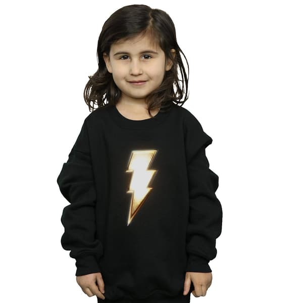 DC Comics Flickor Shazam Blixt Logotyp Tröja 5-6 År Svart Black 5-6 Years