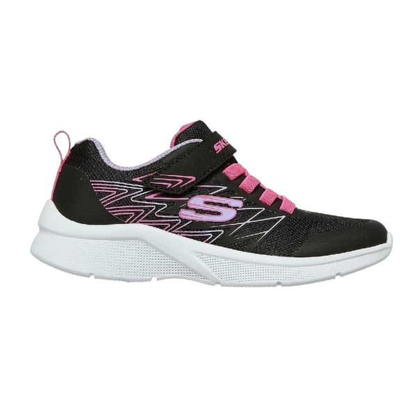 Skechers Flickor Microspec Logo Mesh Träningsskor 2 UK Svart/Rosa Black/Pink 2 UK