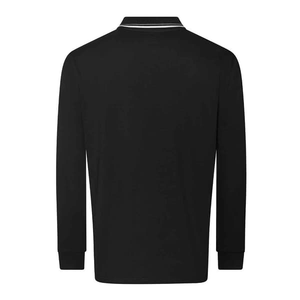 Awdis Herr Tipped Långärmad Poloskjorta M Deep Black/White Deep Black/White M
