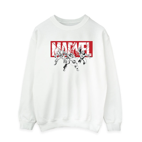 Marvel Comics Hero Group Sweatshirt för män, vit, M White M