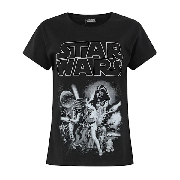 Star Wars T-shirt för flickor med klassiska karaktärer, 11-12 år, svart Black 11-12 Years