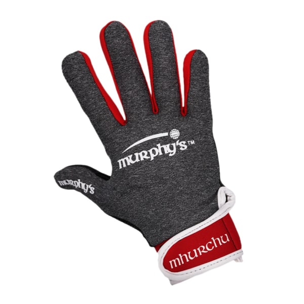 Murphys barn/barn gaeliska handskar 6-8 år Grå/röd/vit Grey/Red/White 6-8 Years
