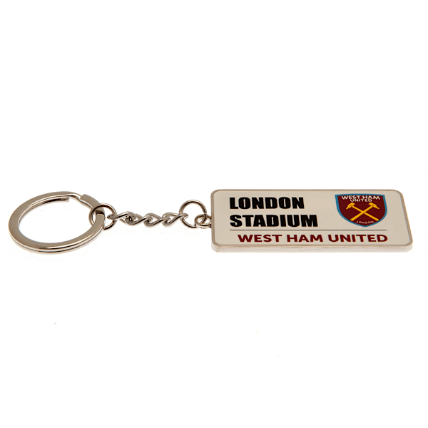 West Ham United FC Street Sign Metal Keyring One Size Silver/Wh Silver/White/Claret Red One Size