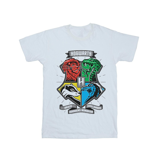 Harry Potter Dam/Damer Hogwarts Toon Crest Bomull Boyfriend White 4XL