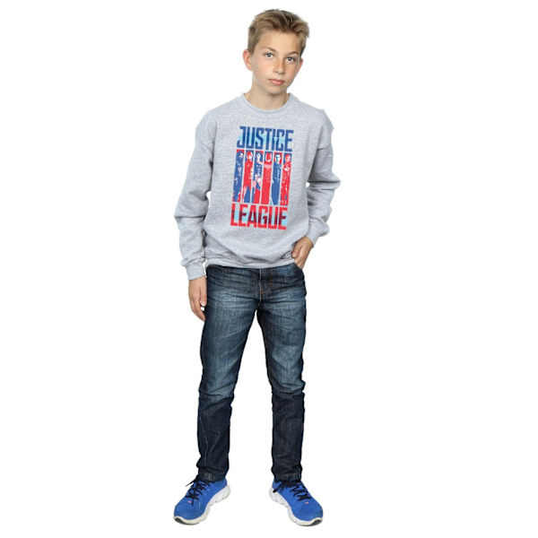 DC Comics Boys Justice League Movie Team Flag Sweatshirt 12-13 Sports Grey 12-13 Years