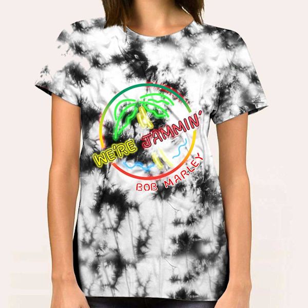 Bob Marley Unisex Neon Sign T-Shirt XXL Vit White XXL