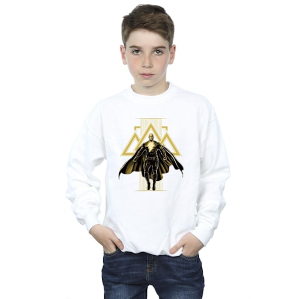 DC Comics Boys Black Adam Rising Golden Symbols Sweatshirt 7-8 White 7-8 Years