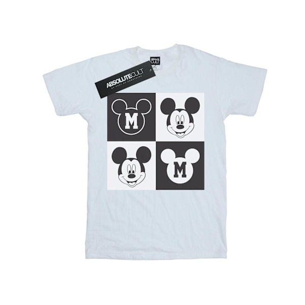 Disney Girls Mickey Mouse Smiling Squares Bomull T-shirt 12-13 White 12-13 Years