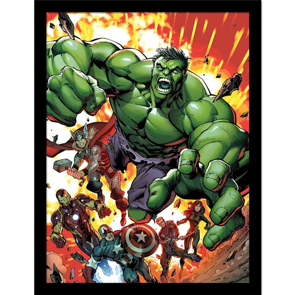 Avengers Assemble Vol 2 Inramad Affisch 40cm x 30cm Flerfärgad Multicoloured 40cm x 30cm