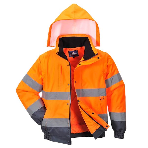 Portwest Herr 2 i 1 Hi-Vis Säkerhetsbomberjacka XXL Orange Orange XXL