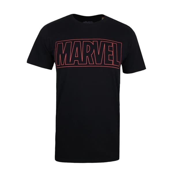 Marvel herr T-shirt med logotyp L svart Black L