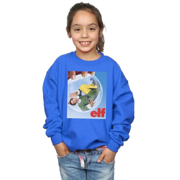Elf Girls Snow Globe Poster Sweatshirt 7-8 år Royal Blue Royal Blue 7-8 Years