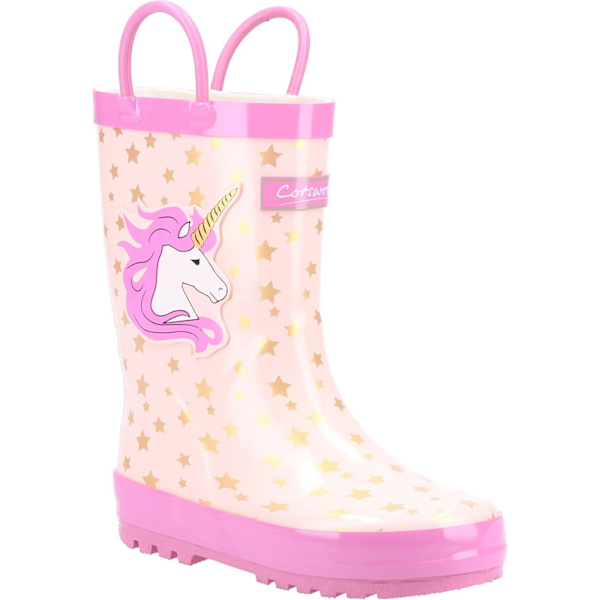 Cotswold Childrens/Kids Puddle Unicorn Wellington Boots 9 UK Ch Pink 9 UK Child