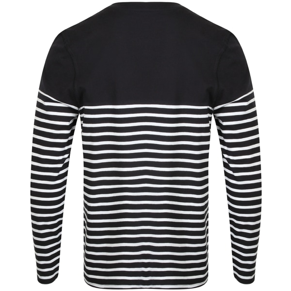 Front Row Herr långärmad Breton Stripe T-shirt L Marinblå/Vit Navy/White L