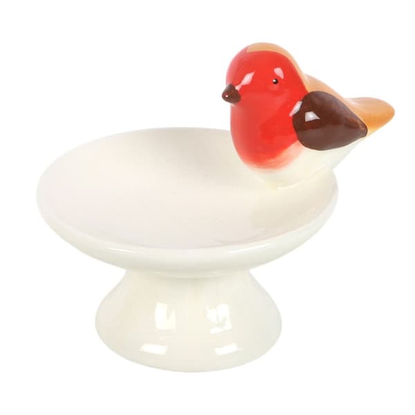 Something Different Robin Fågelbad Smyckesfat En Storlek Vit White/Red One Size